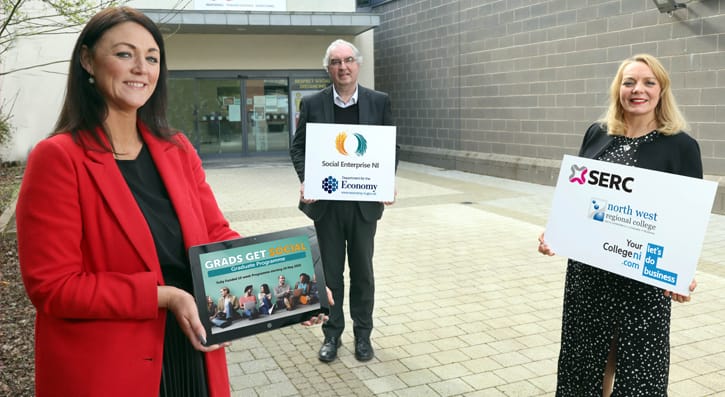 (L – R) Elaine Flynn, SERC, Colin Jess, Social Enterprise NI and Sinead Harkins, NWRC.